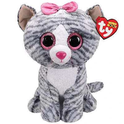 Ty Beanie Boos -Kiki Grey Striped Cat Large Plush
