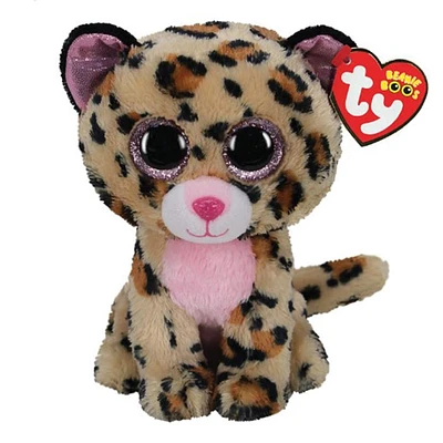 Ty Beanie Boos -Livvie Brown And Pink Leopard 6 inch Plush