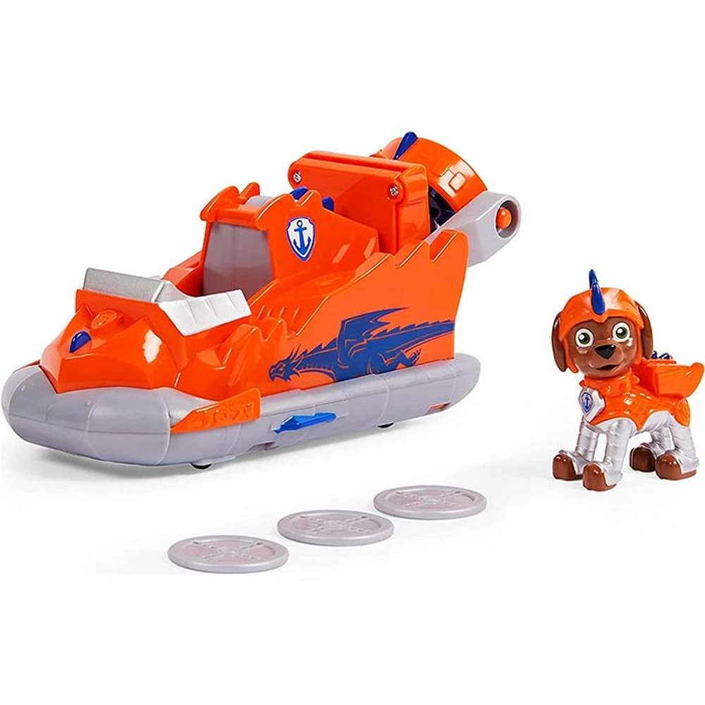 PAW Patrol, Rescue Knights Zuma Transforming Toy Car with Collectible Action Figure