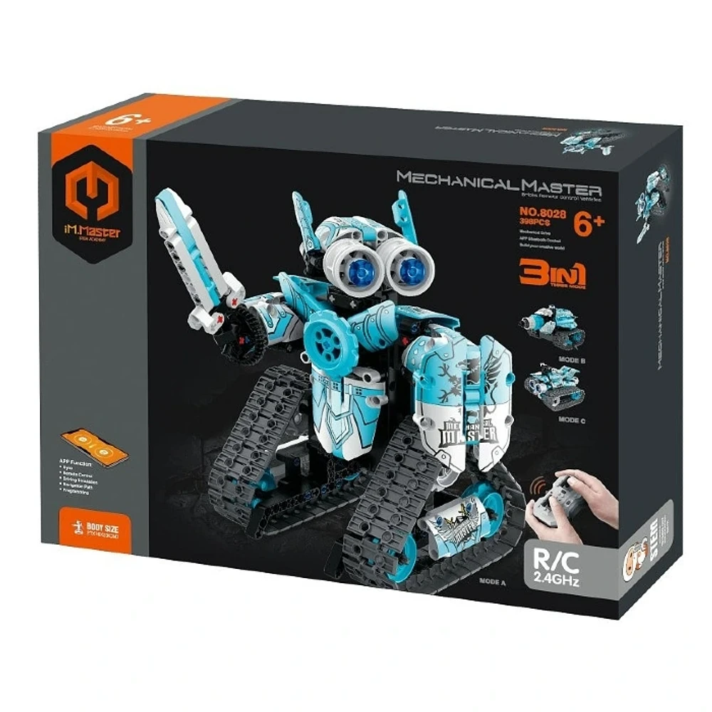 Block Building Kit 3-in-1 Stunt Car with Remote Control R/C 398 Pieces