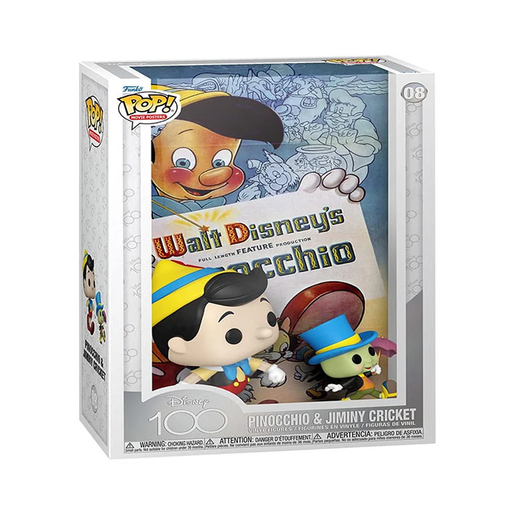 Funko Pop! Movies Poster Pinocchio and Jiminy Cricket Disney 100th