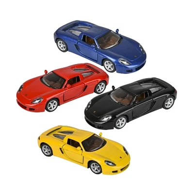 Diecast Car Porsche Carrera GT Pullback 1:36 Scale Race Track Toys Single Assorted (Random Pick)