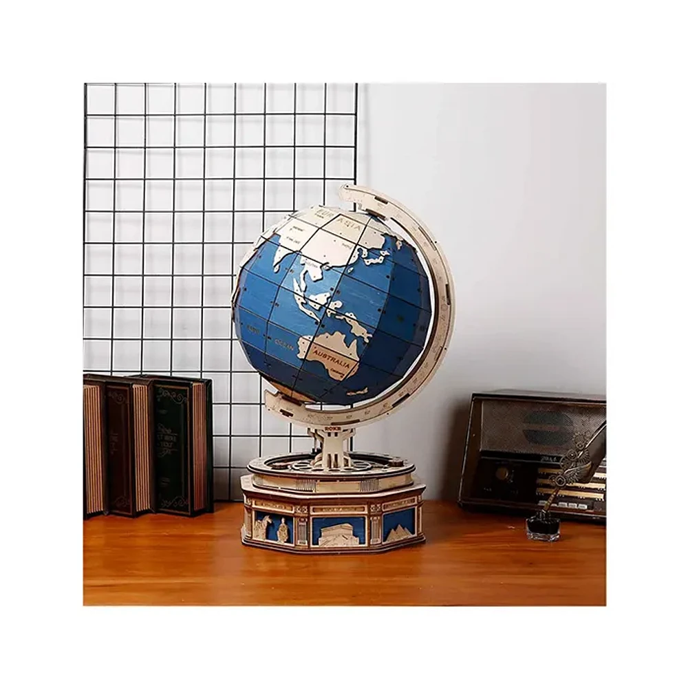 3D Wooden Puzzle The Globe with Display Case