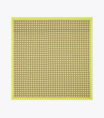 3D Checkered Logo Double-Sided Oversized Silk Square Scarf 
