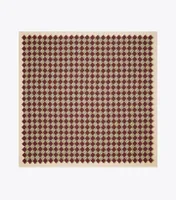 3D Checkered Logo Double-Sided Silk Square Scarf 