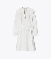 Balloon Sleeve Cotton Tunic Dress