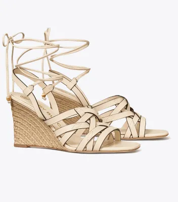 Basket-Weave Espadrille Wedge