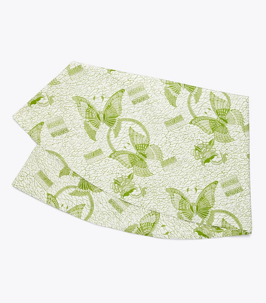Butterfly Batik Round Tablecloth, 108"