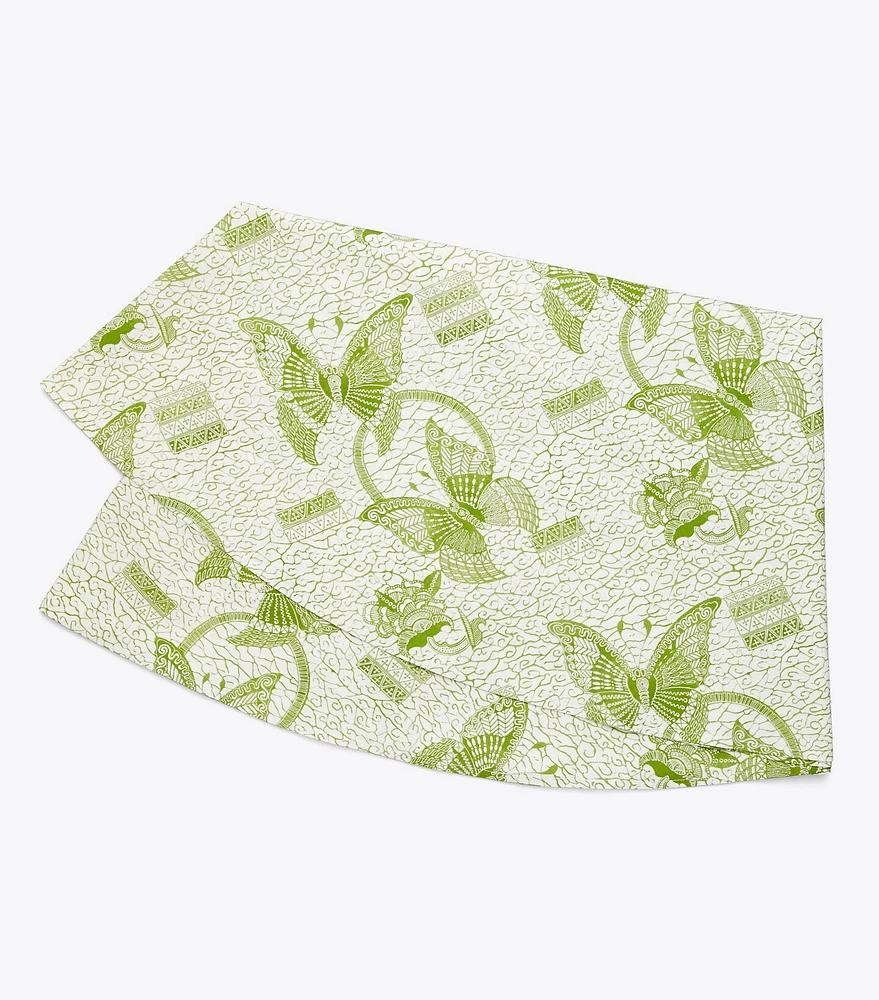 Butterfly Batik Round Tablecloth, 132"