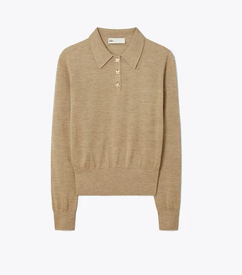 Cashmere Long-Sleeve Polo