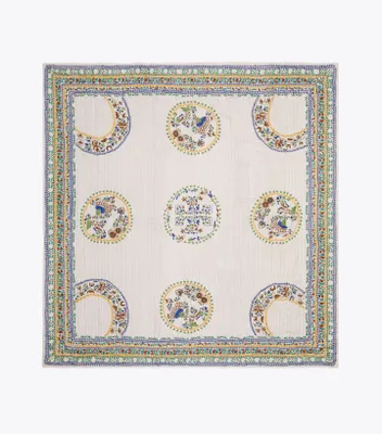 Ceramic Plate Embroidered Oversized Square Scarf
