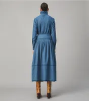 Chambray Tiered Skirt