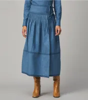 Chambray Tiered Skirt