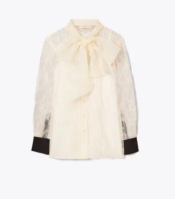 Chantilly Lace Bow Blouse