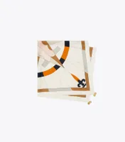 Compass Silk Square Scarf with Charms
