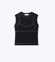 Cotton And Nylon Mesh Top