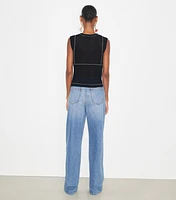 Cotton And Nylon Mesh Top