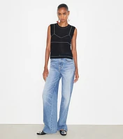 Cotton And Nylon Mesh Top