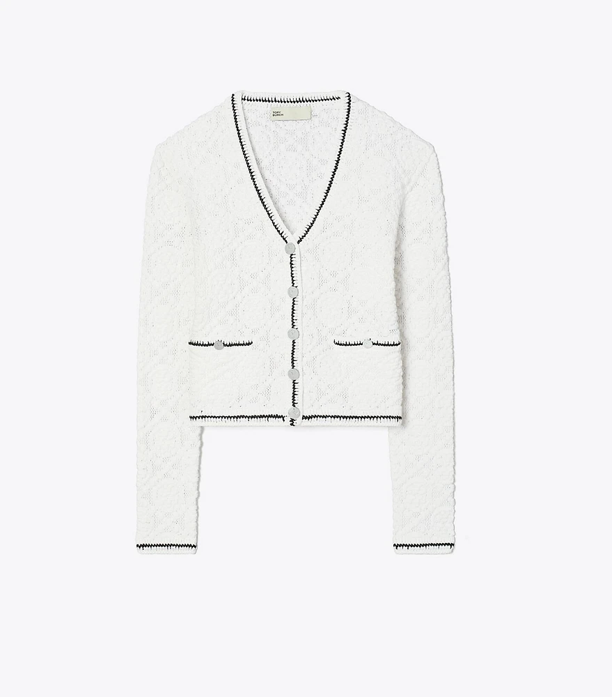 Cotton Logo Lace Cardigan