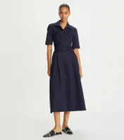 Cotton Poplin Wrap Shirtdress