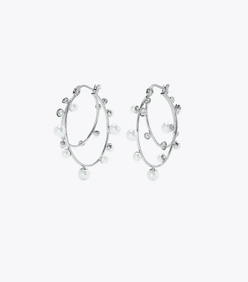Crystal Double Hoop Earring