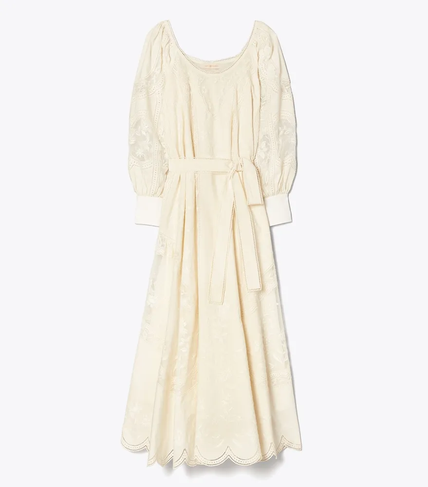 Embroidered Poplin Dress