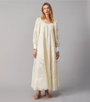 Embroidered Poplin Dress