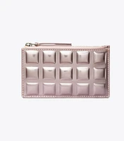 Fleming Metallic Square Quilt Zip Card Case