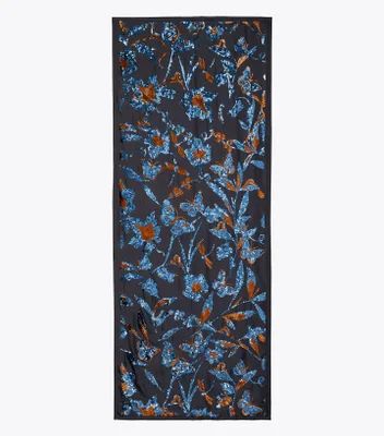 Floral Embellished Oblong Blanket Scarf