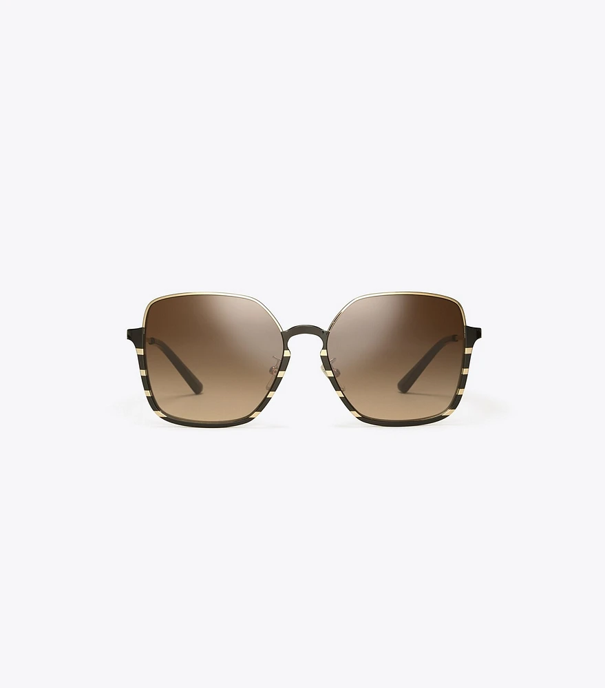 Half-Rim Wire Sunglasses
