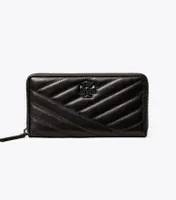 Kira Chevron Powder-Coated Zip Continental Wallet