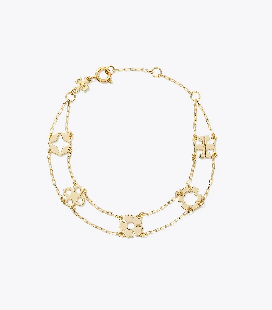 Kira Clover Double-Strand Bracelet