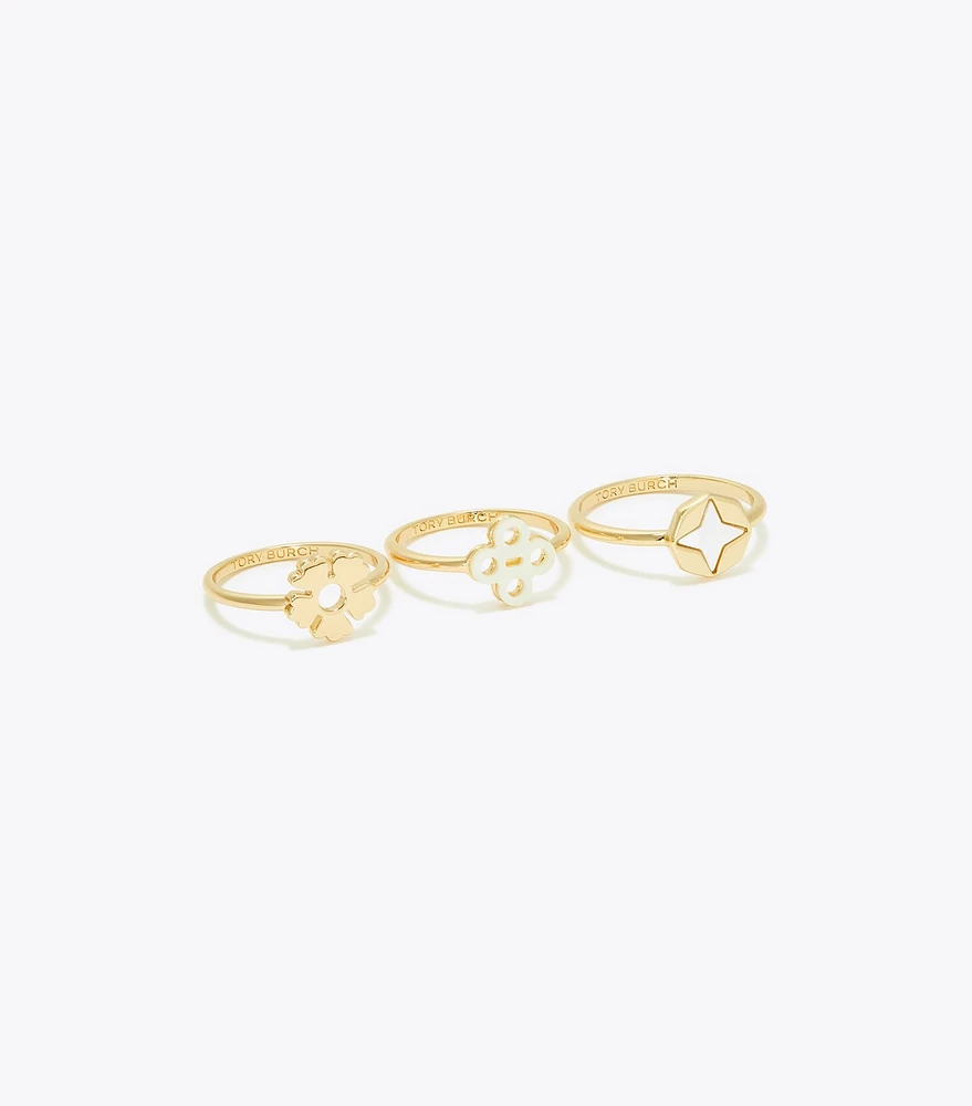 Kira Clover Stacking Ring Set