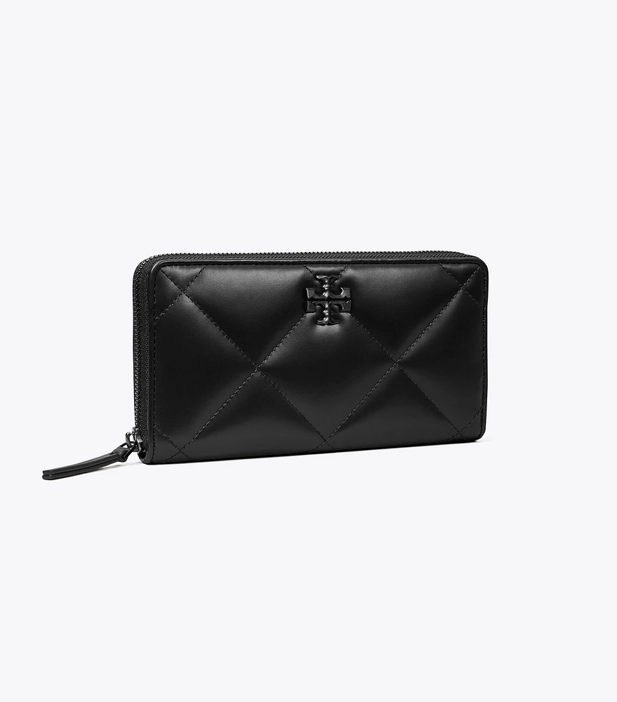 Kira Diamond Quilt Powder Coated Zip Continental Wallet