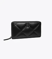 Kira Diamond Quilt Powder Coated Zip Continental Wallet