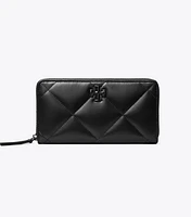 Kira Diamond Quilt Powder Coated Zip Continental Wallet
