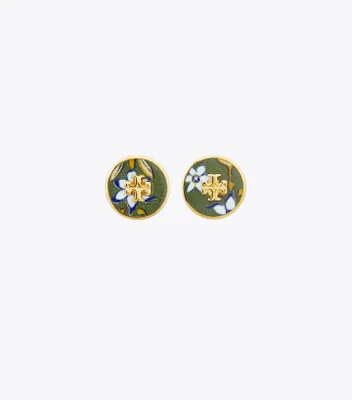 Kira Printed Circle-Stud Earring