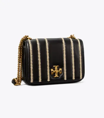 Kira Raffia Stripe Chain Shoulder Bag