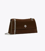 Kira Turnlock Suede Shoulder Bag