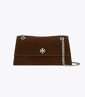 Kira Turnlock Suede Shoulder Bag