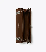 Kira Turnlock Suede Shoulder Bag