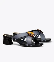 Knotted Heeled Mule Sandal
