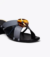 Knotted Heeled Mule Sandal