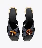 Knotted Heeled Mule Sandal