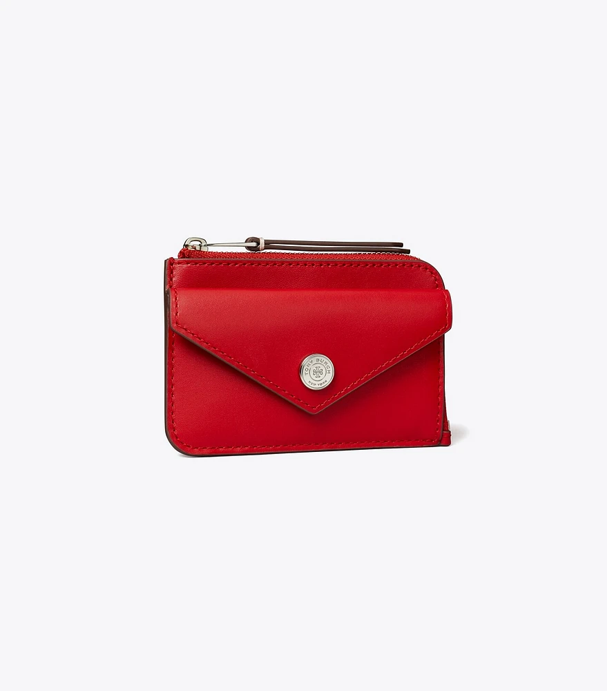 Leather Envelope Zip Card Case