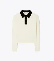 Long-Sleeve Cotton Pointelle Polo