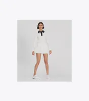 Long-Sleeve Cotton Pointelle Polo