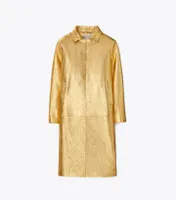 Metallic Leather Coat