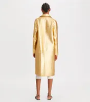 Metallic Leather Coat