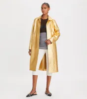 Metallic Leather Coat
